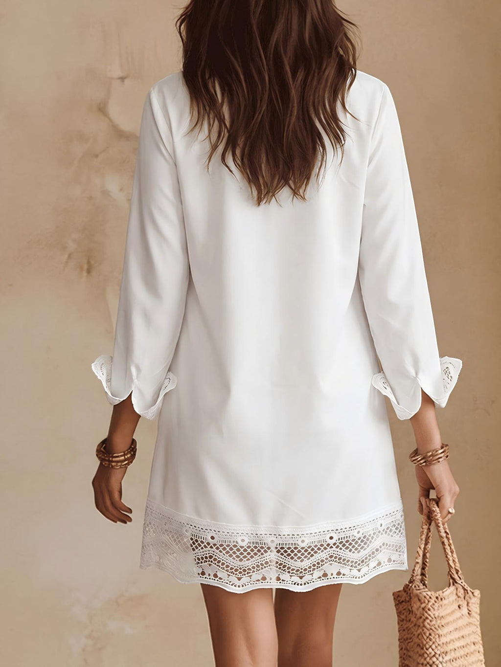 Vestido/camisa con puños de encaje