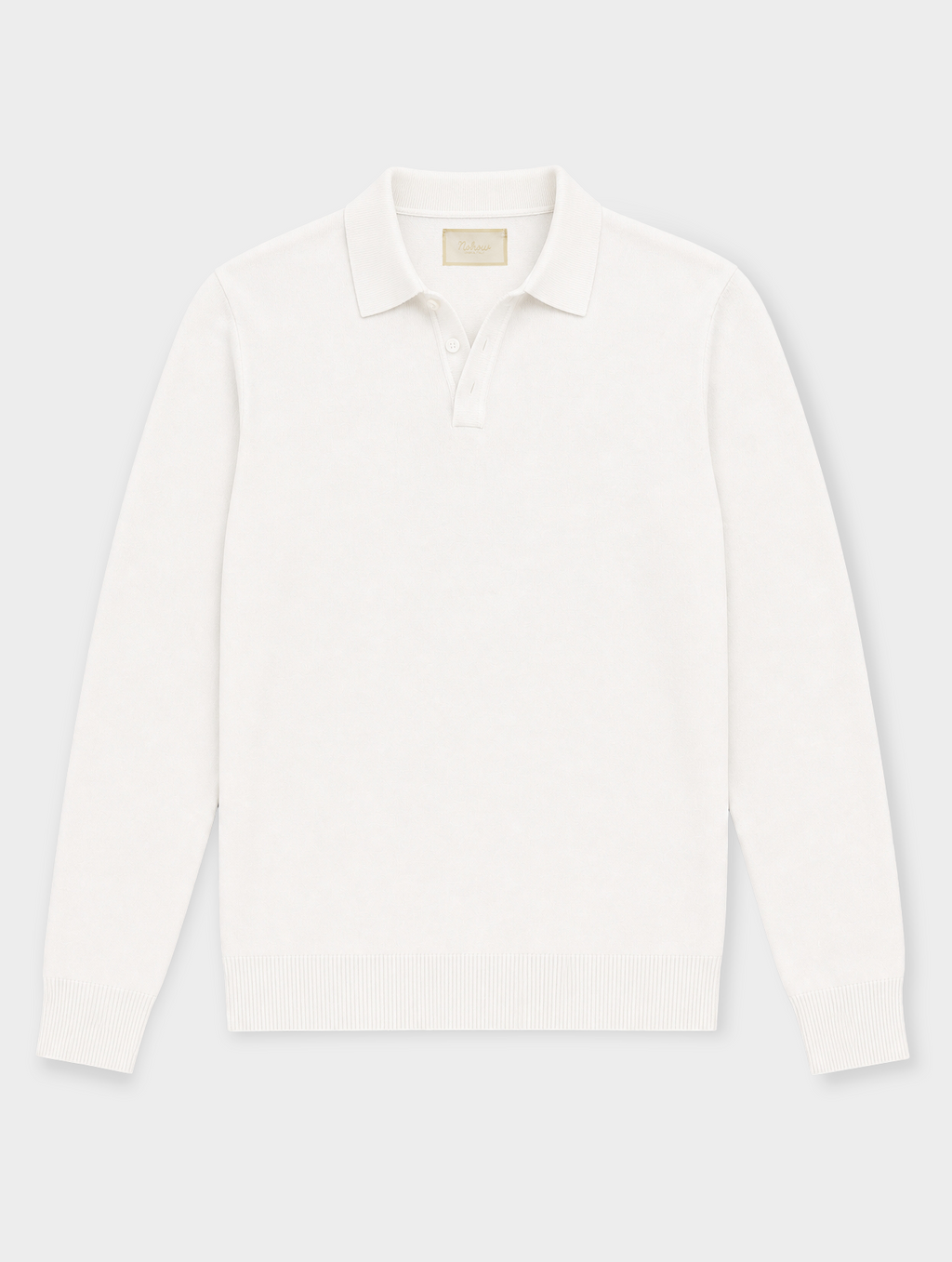 Sudadera de punto con cuello color blanco