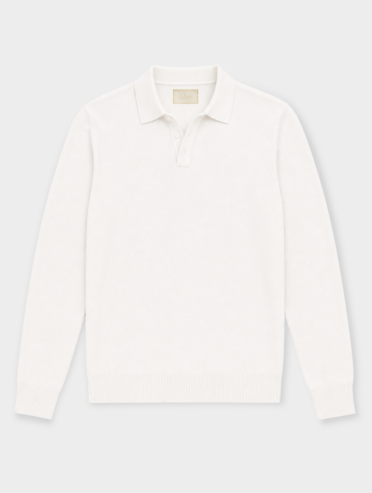 Sudadera de punto con cuello color blanco
