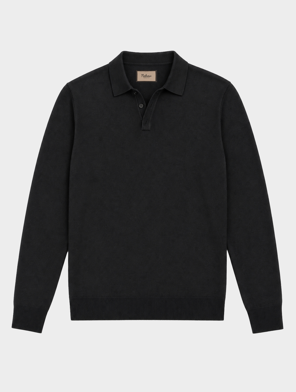 Sudadera de punto con cuello color negro