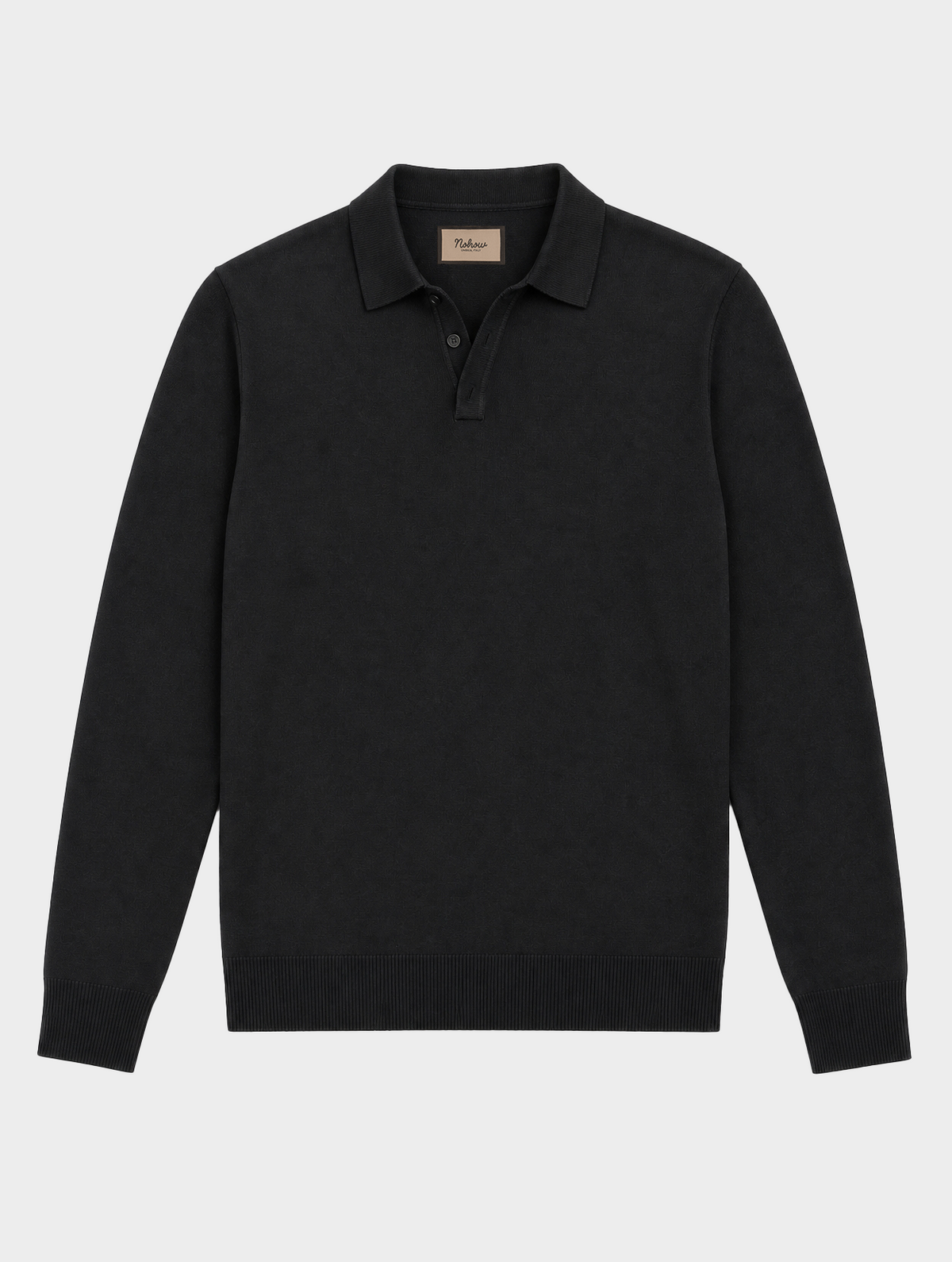 Sudadera de punto con cuello color negro
