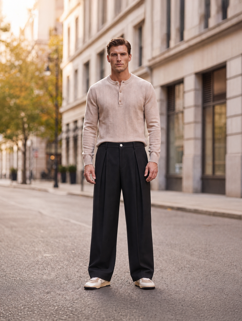Pantalones casual color negro