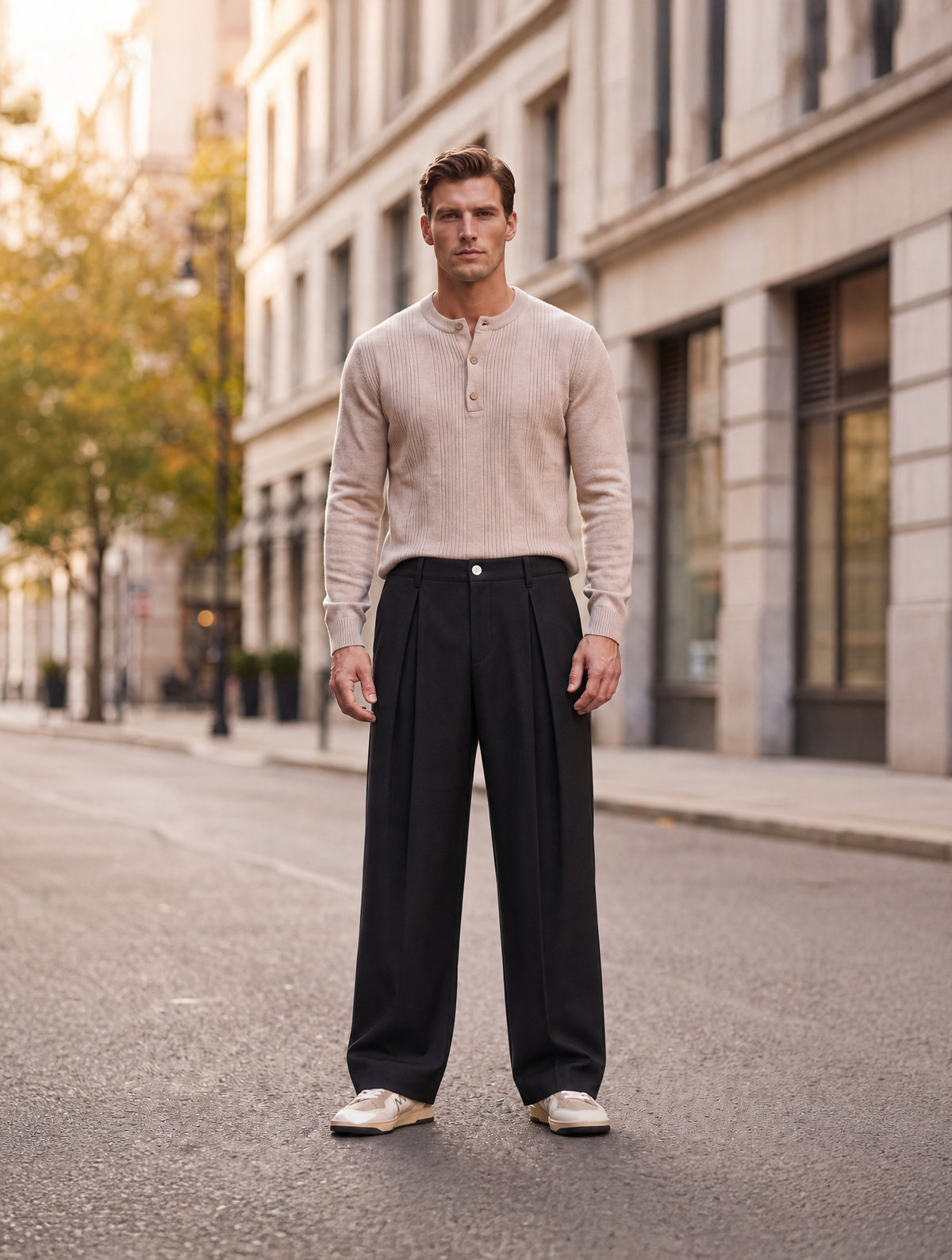 Pantalones casual color negro